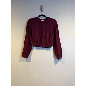 We The Free by Free People Ribbed Cropped Long Sleeve Top